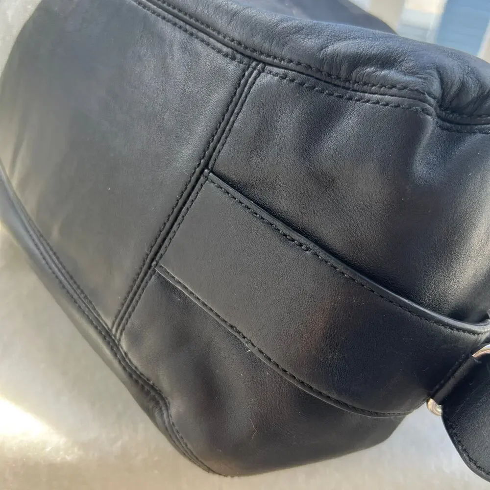 Coach Mia Smooth Leather Large Maggie Hobo Purse & Matching Wallet READ
